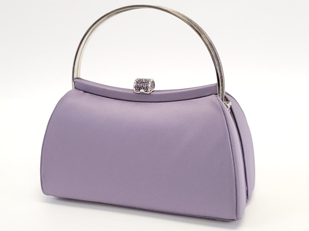 JUDITH LEIBER PURPLE SATIN EVENING BAG (1 of 20)