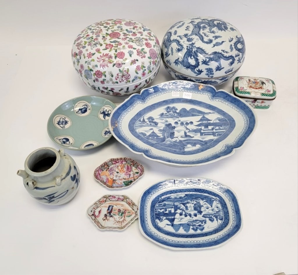 LARGE LOT ASSORTED CHINESE PORCELAIN WARE 9 PCS (1 of 9)