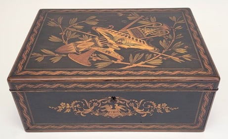 ANTIQUE ITALIAN 19TH C MARQUETRY INLAID BOX