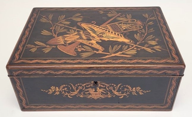 ANTIQUE ITALIAN 19TH C MARQUETRY INLAID BOX (1 of 10)