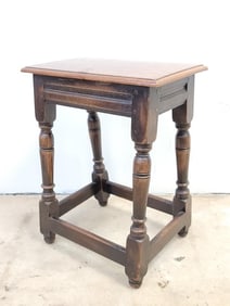ANTIQUE LATE 19TH C ENGLISH RED OAK JOINT STOOL