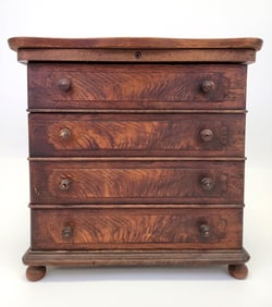 VICTORIAN LATE 19TH C MINIATURE LOCKING CHEST