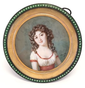 C.H. AUGUSTIN 18TH C MINIATURE PORTRAIT PAINTING