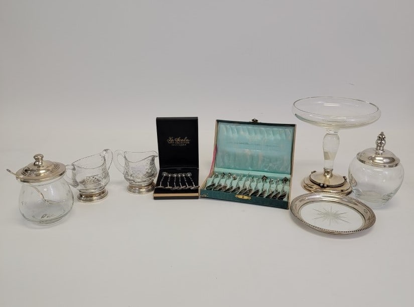 ASSORTED STERLING & GLASS TABLEWARES (1 of 19)