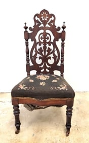 19TH C VICTORIAN GOTHIC REVIVAL CHILD'S SIDE CHAIR