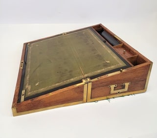 ENGLISH MAHOGANY CAMPAIGN STYLE WRITING SLOPE