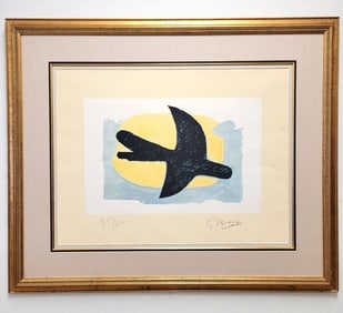 GEORGES BRAQUE LITHOGRAPH "OISEAU BLEU ET JAUNE"