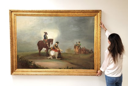 MONUMENTAL OIL ON CANVAS PAINTING, MANNER OF P. WOUWERMAN