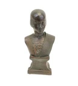 BRONZE BUST OF BEATRICE D'ESTE AFTER G.C. ROMANO