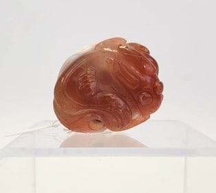 CARVED CHINESE CARNELIAN NETSUKE