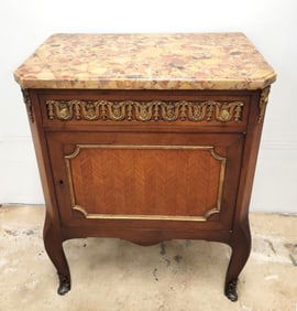 FRENCH LOUIS XVI REVIVAL MARBLE TOP CONSOLE COMMOD