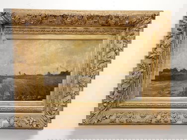 HENDRIK VAN BLOEM OIL ON BOARD PAINTING, MARSHES