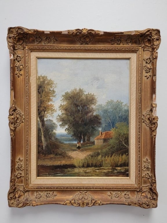 VINTAGE MID CENTURY ITALIAN OIL ON CANVAS PAINTING (1 of 8)