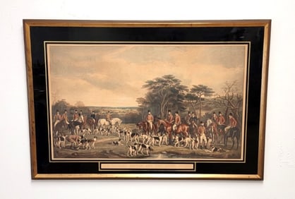 ENGRAVING: SIR RICHARD SUTTON AND THE QUORN HOUNDS