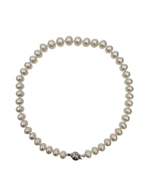 WHITE TAHITIAN PEARL STRAND W/ 18K GOLD CLASP