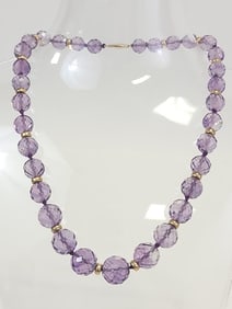 AMETHYST AND GOLD BEAD NECKLACE