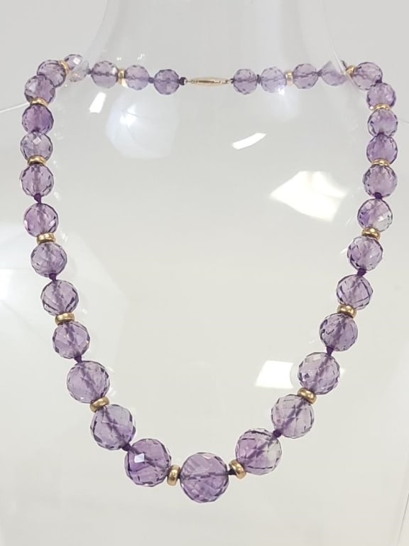 AMETHYST AND GOLD BEAD NECKLACE (1 of 4)