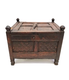PRIMITIVE 18TH CENTURY TEAKWOOD CHEST