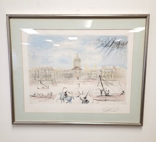 FRAMED ETCHING SIGNED "DALI", L'ACADEMIE DE PARIS