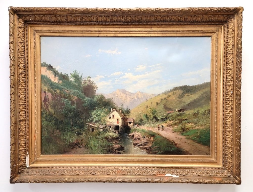 ANTIQUE OIL ON CANVAS PAINTING, MYSTERY ARTIST (1 of 17)