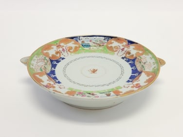 19TH C CHINESE EXPORT PORCELAIN WARMING PLATE