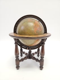 ANTIQUE KITTINGER 8" TERRESTRIAL TABLETOP GLOBE