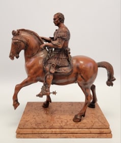 19TH C PAT'D BRONZE SCULPTURE OF MARCUS AURELIUS