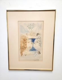 FRAMED ETCHING SIGNED "DALI", THE KISS