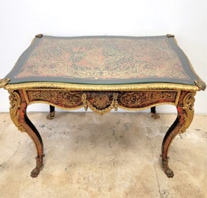 19TH C FRENCH NAPOLEON III BOULLE REVIVAL DESK