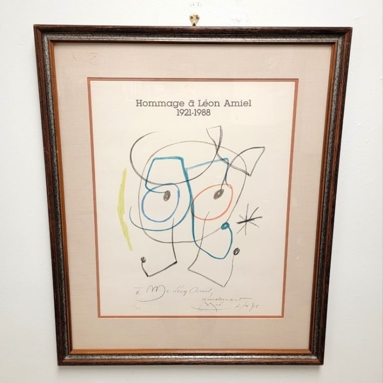 JOAN MIRO FRAMED L.E. POSTER: HOMMAGE A LEON AMIEL (1 of 5)