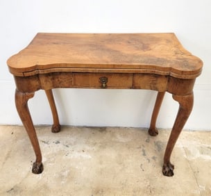 19TH C GEORGE II REVIVAL FLIP TOP GAME TABLE