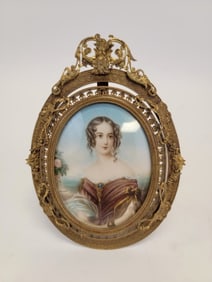 ANTIQUE PORTRAIT PAINTING OF A NOBLE LADY
