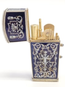 EXCEPTIONAL VIENNA AUSTRIA ENAMELED SILVER ETUI