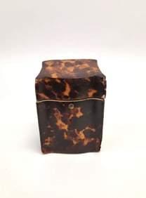 MINIATURE ANTIQUE FAUX TORTOISE SHELL BOX
