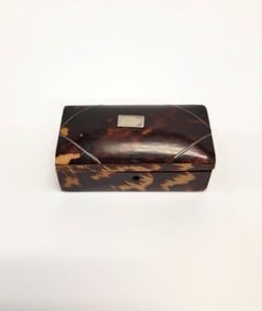 ANTIQUE MINIATURE FAUX TORTOISESHELL BOX