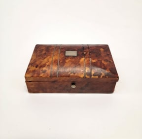 ANTIQUE MINIATURE FAUX TORTOISESHELL BOX