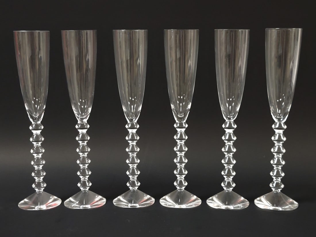 SIX BACCARAT "VEGA FLUTISSIMO" CRYSTAL FLUTES (1 of 10)