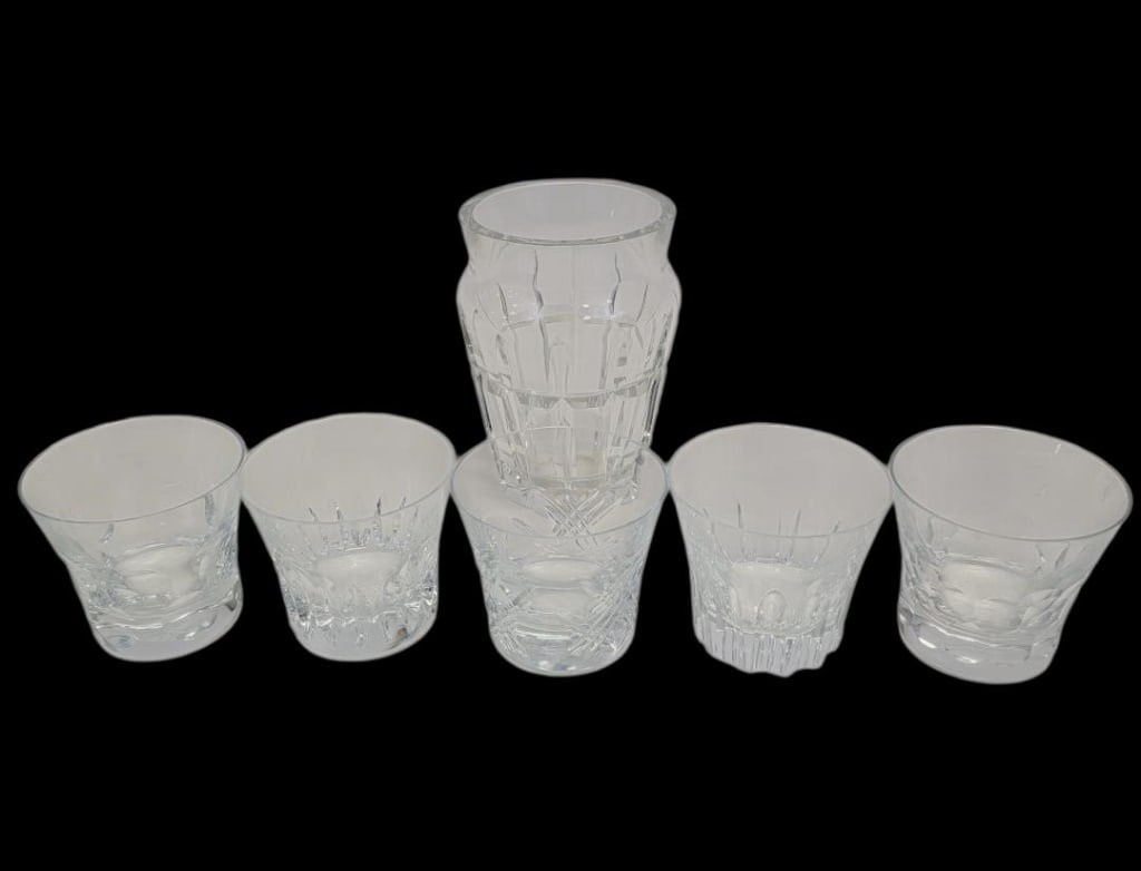 BACCARAT CRYSTAL LOT, CLASSIC TUMBLERS, VASE (1 of 13)