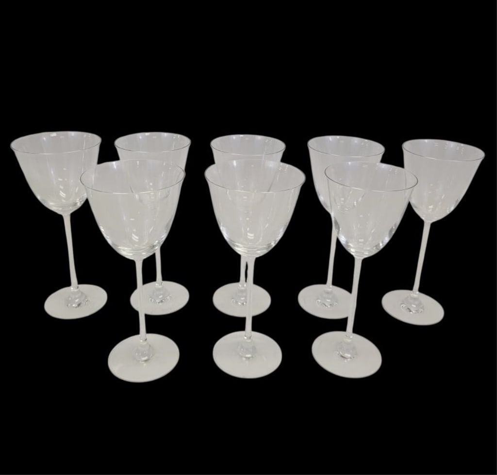 EIGHT BACCARAT "FIORA" CRYSTAL WINE STEMS (1 of 9)