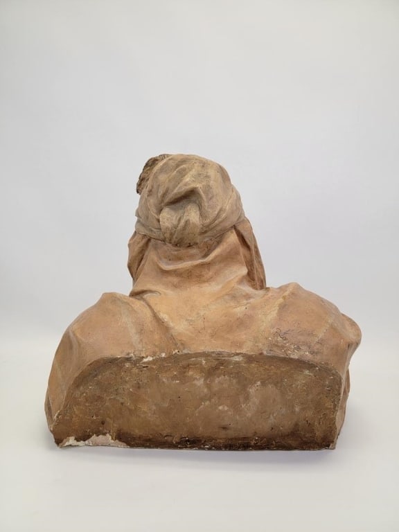 ANTQ DOMENICO PAGANO POLYCHROME EARTHENWARE BUST - 6