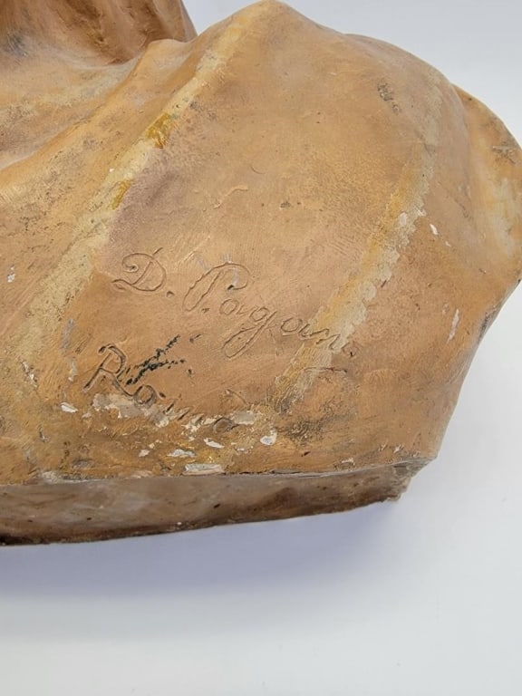 ANTQ DOMENICO PAGANO POLYCHROME EARTHENWARE BUST - 7