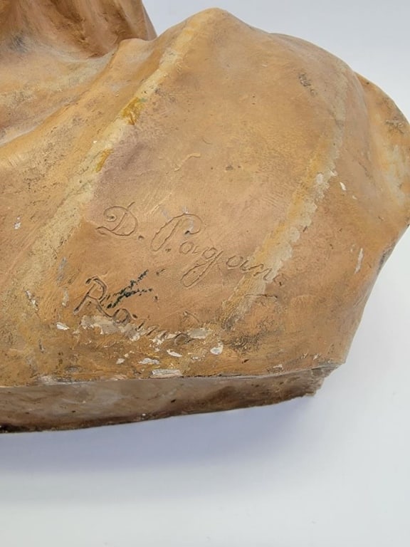 ANTQ DOMENICO PAGANO POLYCHROME EARTHENWARE BUST - 8