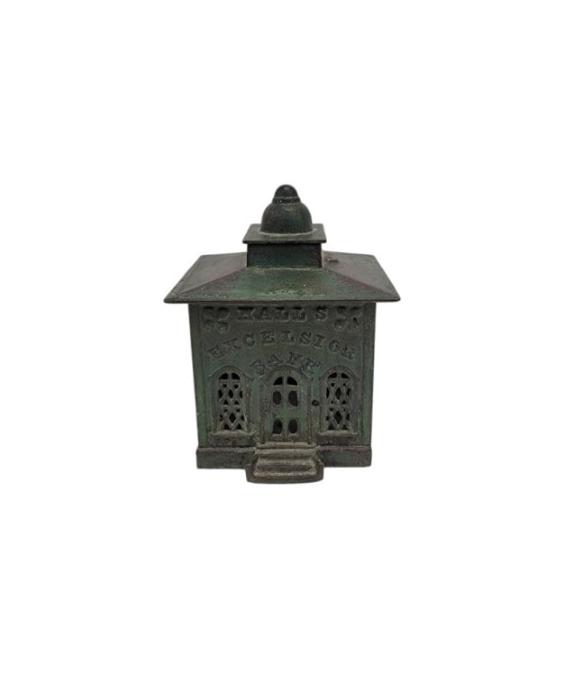 HALLS EXCELSIOR MECHANICAL CAST IRON STILL BANK (1 of 8)