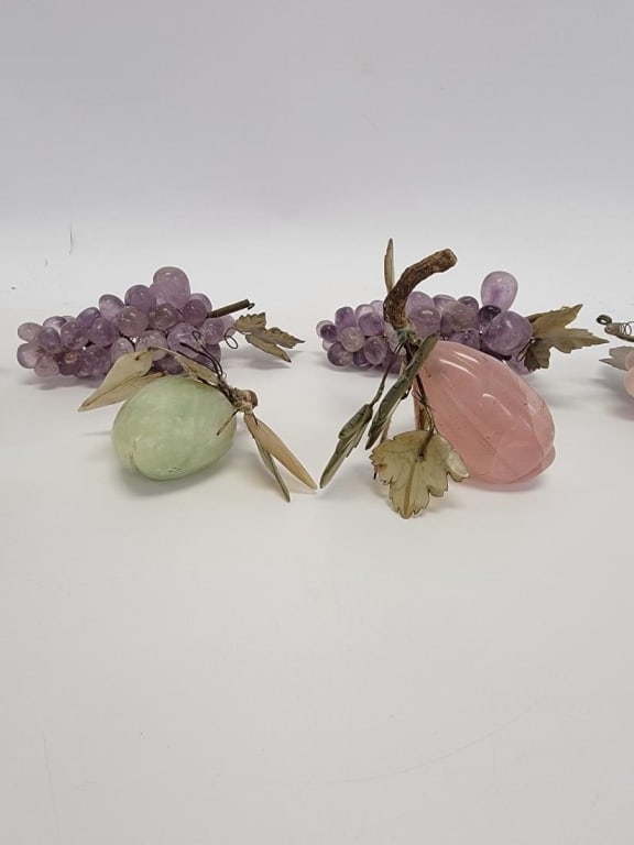 ASSORTED SEMI-PRECIOUS STONE FRUIT / GRAPE BUNCHES - 6