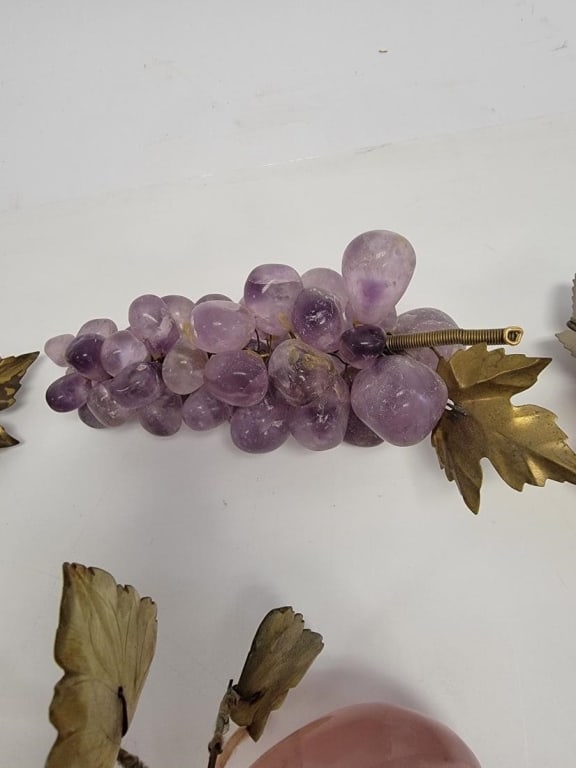 ASSORTED SEMI-PRECIOUS STONE FRUIT / GRAPE BUNCHES - 9