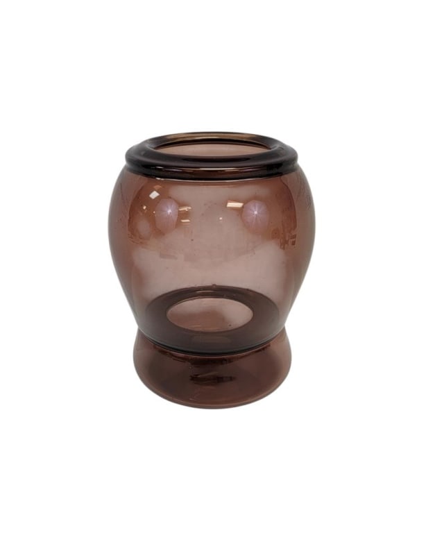 EARLY DALE CHIHULY DEEP PURPLE GLASS VASE: Early Dale Patrick Chihuly (American, b. 1941) deep purple glass vase. Measures about 6.5" tall x 5.15" diameter. Unsigned. Accompanied by certificate of authenticity by Robert Millis (Chihuly