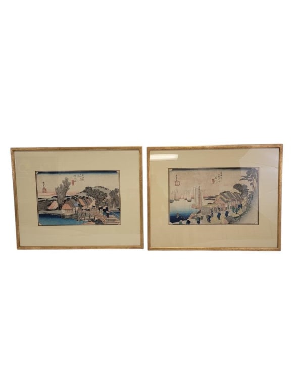 TWO JAPANESE UTAGAWA HIROSHIGE WOODBLOCK PRINTS (1 of 10)