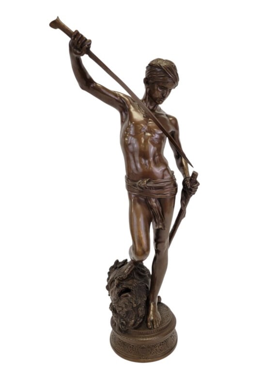 M.J. ANTONIN MERCIE, DAVID & GOLIATH BRONZE SCULPT (1 of 8)