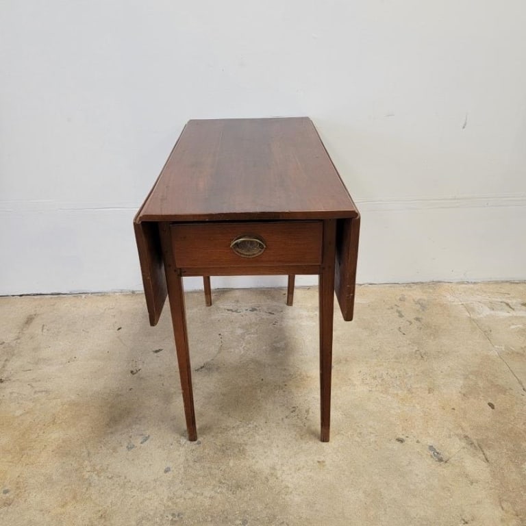 LATE 19TH C MAHOGANY DROP LEAF TABLE - 7
