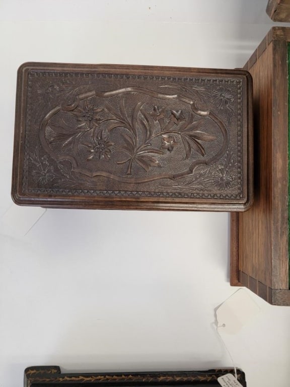 SIX ASSORTED ANTIQUE WOODEN BOXES - 13